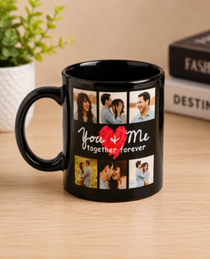 Personalized Black Photo Mug | Custom Couple Gift | Adiz Gifts