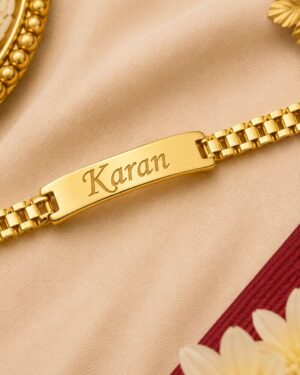 Customized Golden Bracelet Name Rakhi
