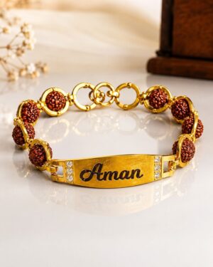 Customized Rudraksh Bracelet Name Rakhi