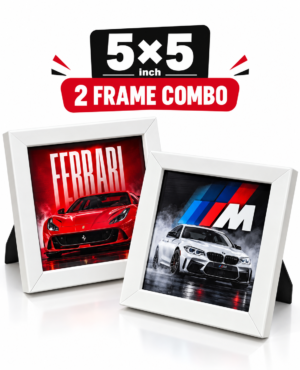 5×5 Inch Car Photo Frame Combo Set of 2 | Ferrari & BMW Wall Decor